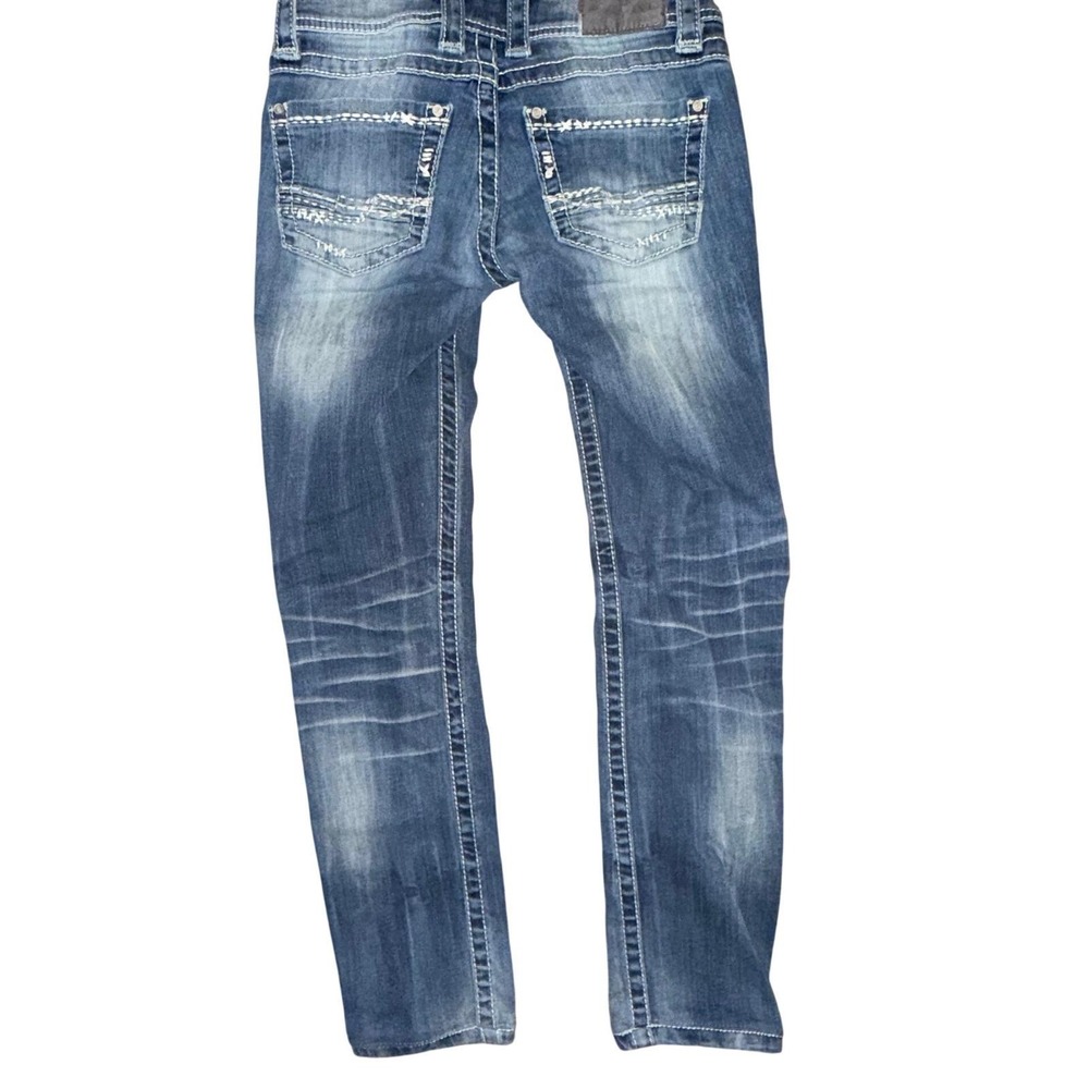 BKE Stella Jeans Women's 25R Straight Stretch Distressed bling back Y2K Denim